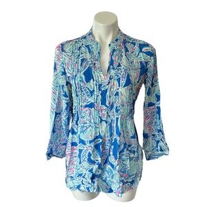 Lilly Pulitzer Sarasota Tunic Bay Blue Into The Deep